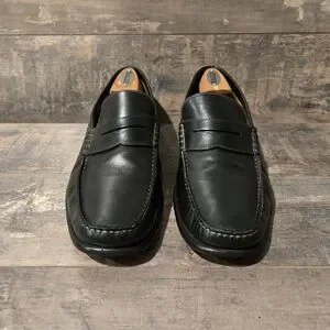 Santoni Black Penny Loafer Made in Italy Men ● 9.5 Carlos Black Leather Penny Loafer | Santoni main image 3